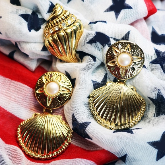 VINTAGE 1992 KENNETH JAY LANE SEASHELL SCARF SLIDE - Picture 9 of 12